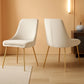 Cream Velvet Upholstered Dining Chair With Goldtone