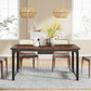 Tribesigns Industrial Dining Table Brown Metal Legs