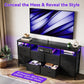 63 Inches Black Dresser TV Stand Entertainment Center