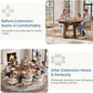Chestnut Expandable Round Dining Table With Storage