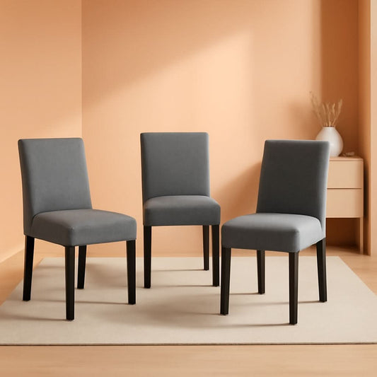 Gray Modern Fabric Upholstered Dining Chairs Set Of 4