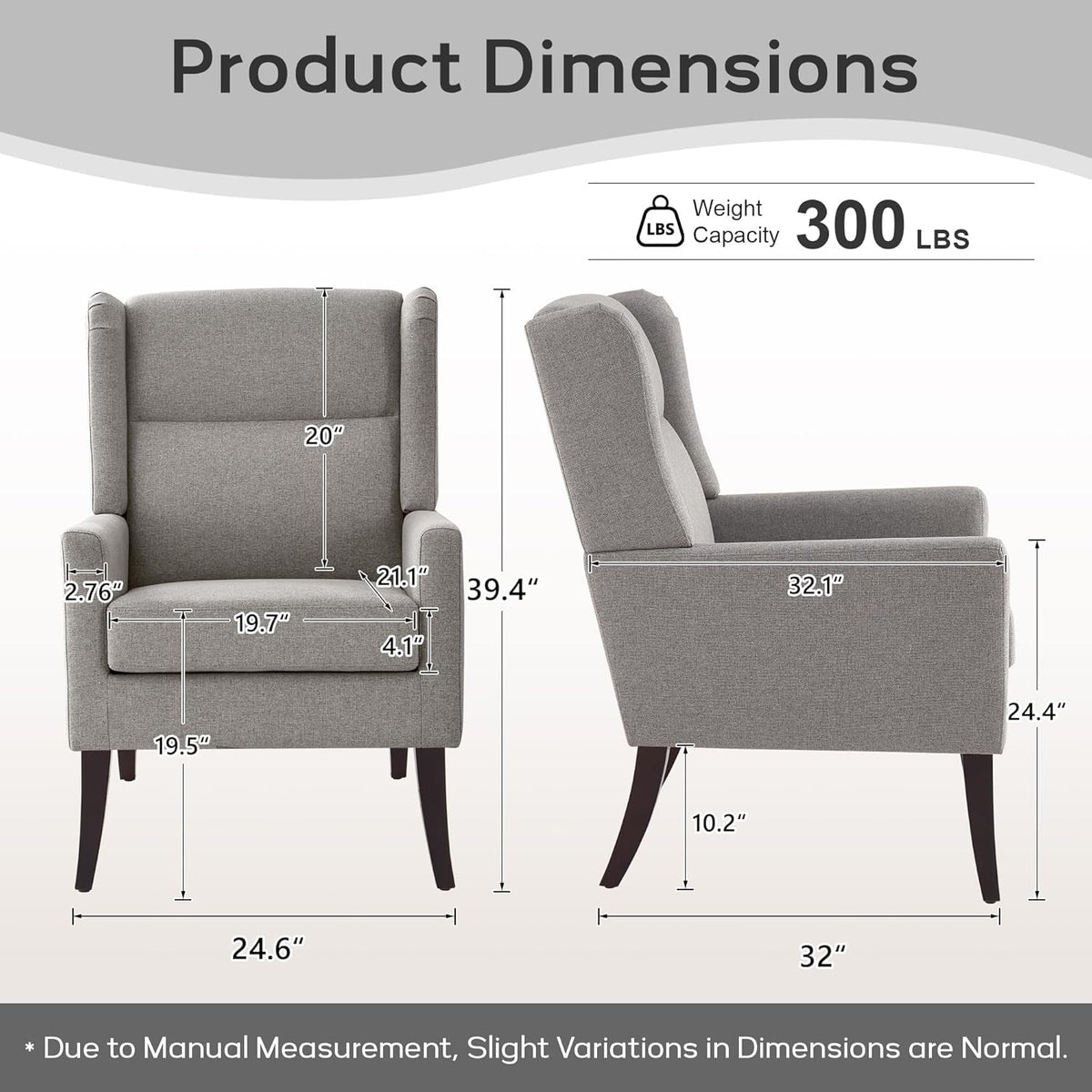 Grey Armchair HighBack Commercial Grade For Living Room