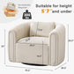 Beige Velvet Barrel Swivel Chair With LumbarPillow