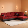 2 Piece Sectional Sofa Set L Shape Microfiber With Chaise Red Right Hand Facing Living Room-0