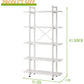 White 5 Tier Wooden Bookcase Tall Storage Organizer