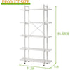 White 5 Tier Wooden Bookcase Tall Storage Organizer