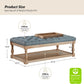 Blue Rectangular Upholstered Ottoman Coffee Table Tray