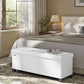 Cloud White Leatherette Storage Ottoman Bench 15x43