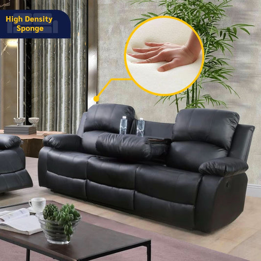 Beverly Fine 3 Piece Recliner Living Room Set Faux Leather