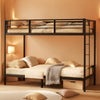Black Twin Over Twin Reinforced Steel Frame Bunk Bed