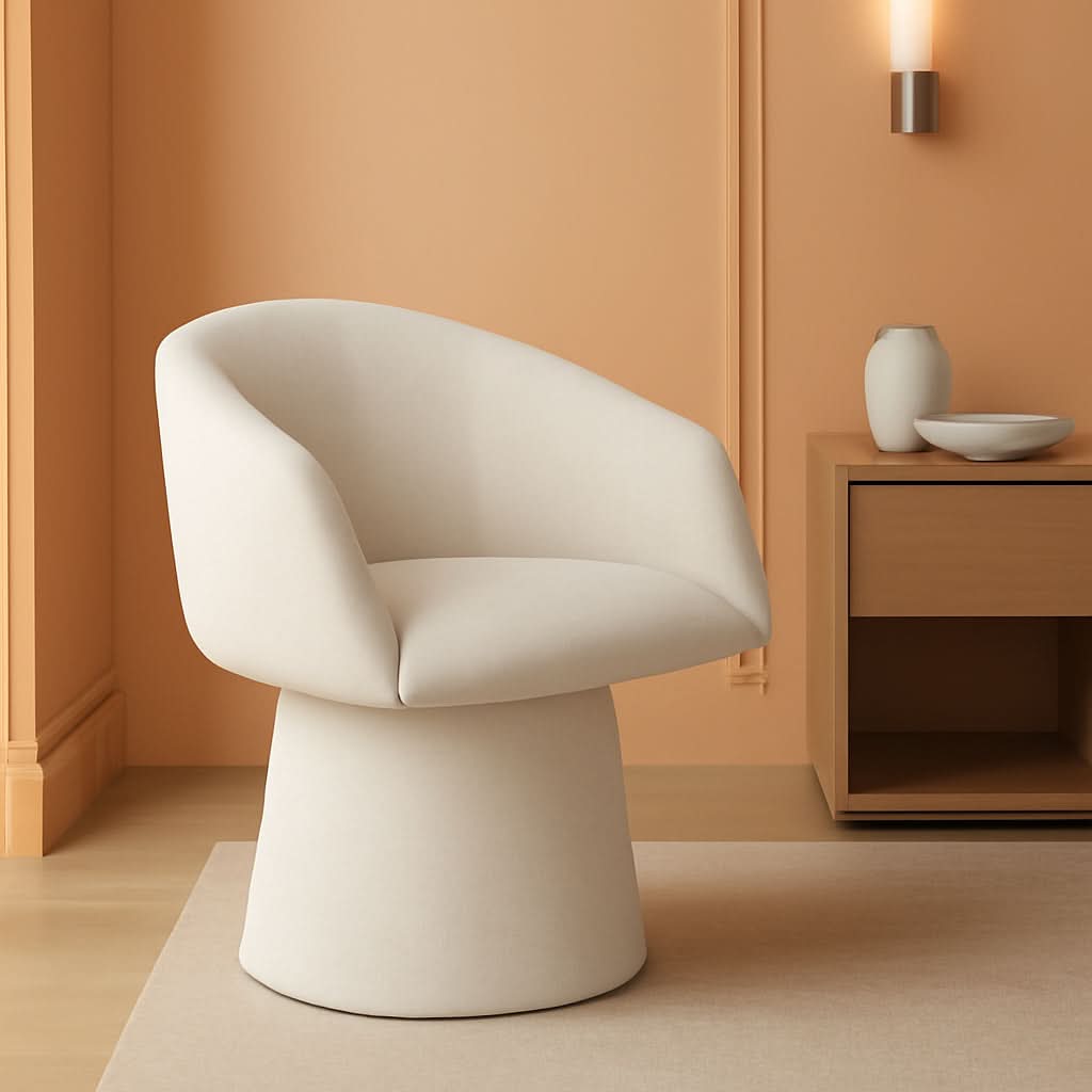 360 Degree Modern Swivel Linen Dining Chairs Set Of 4