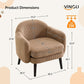 Luxurious Khaki Corduroy Barrel Chair Set 30Inches