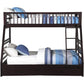 XL Twin Over Queen Bunk Bed With Drawers Espresso Finish