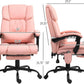 Pink Massage Office Chair With 6 Vibration Points Footrest