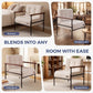 Beige Upholstered Decorative Chair With Metal Frame