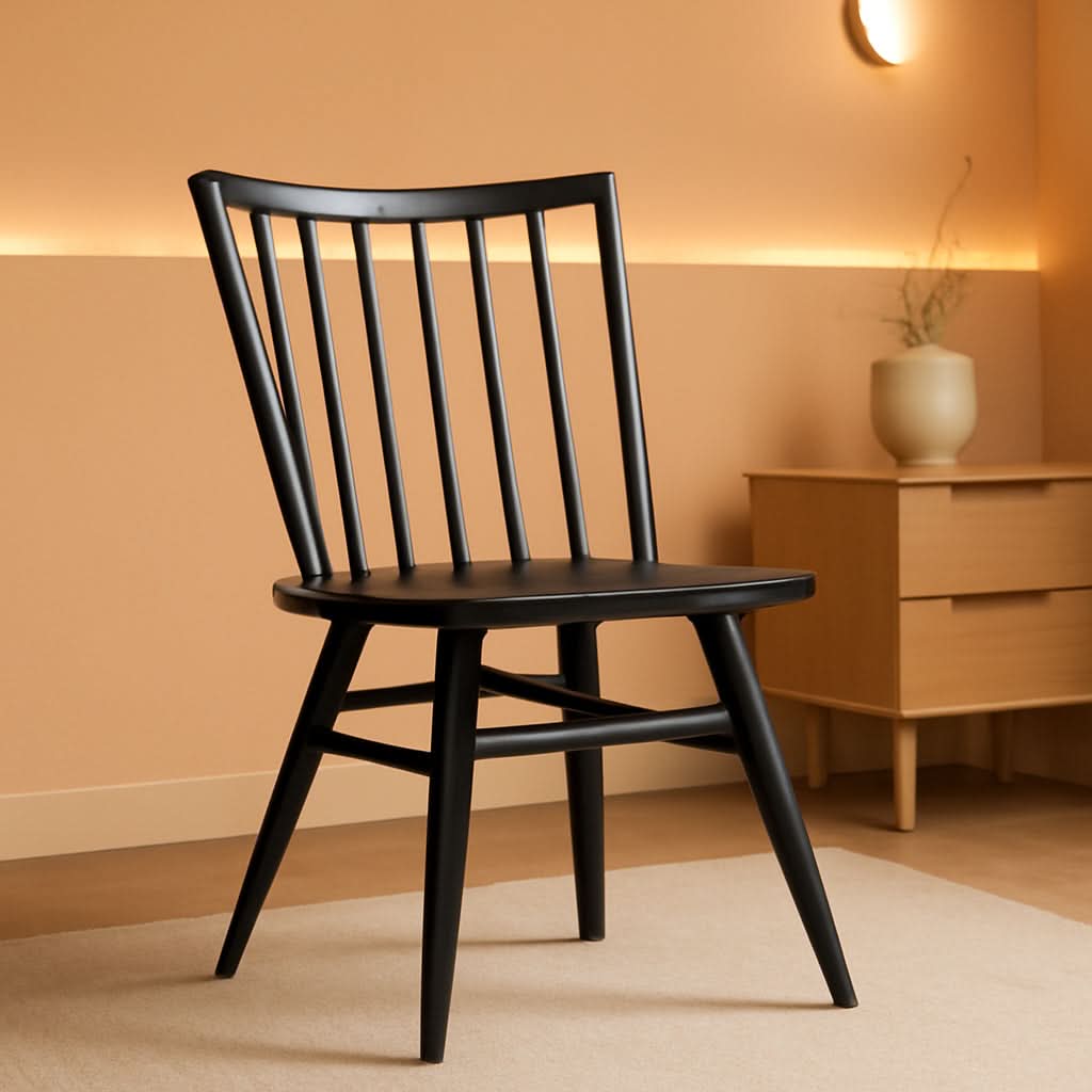 Talia Windsor UltraMatte Black Ashwood Dining Chair