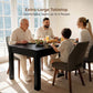 Black Farmhouse Rectangular Dining Table Seating Six-2