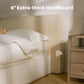 Queen Beige Platform Bed Frame Noisefree Headboard