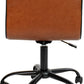Low-Back Ribbed Upholstered Vinyl Swivel Desk Chair, Brown, Adjustable Height