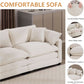Oversized 2 Piece Sofa Set Beige 3 Seater And Loveseat