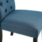 Blue Tufted Parsons Solid Wood Dining Chairs Set Of 2
