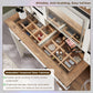 Oversized Farmhouse Vanity Desk With Illuminated Mirror