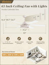 65 Inch White Caged Ceiling Fan With Remote