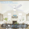 52Inch Brilliant White Ceiling Fan With LED Integrated Light