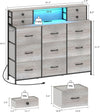 Charcoal Long Dresser With Integrated Power Outlets