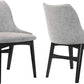 Gray Fabric Wood Dining Chairs Set Of 2 19-Inch Seat Height