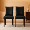 Black Upholstered Armless Dining Chairs With Timber