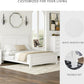 Queen Panel Bed White With Sculpted Ornate Tapered Feet-4