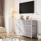 Light Grey Dresser TV Stand 45 Inch TV With Fabric Drawers