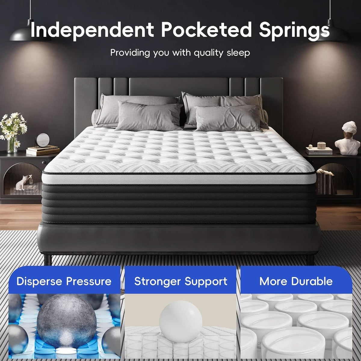 Twin Pressure Relief Memory Foam Hybrid Mattress Pocketed-3