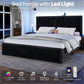 Queen Platform Bed Frame With Integrated Drawers USB Charge