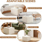 Cream Square Luxurious Upholstered Foam Pouf Ottoman