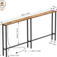 Seventy Inch Rustic Brown Console Sofa Table USB Ports