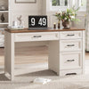 Farmhouse Executive Desk With Generous Drawers White