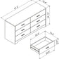 Wooden 6 Drawer Black Dresser Chest Storage Organizer