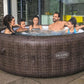 7 Person Round Inflatable Hot Tub 180 Jets Energy Efficient