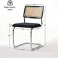 Black Chrome Rattan Midcentury Cesca Dining Chairs