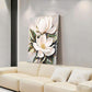 White Flower Canvas Wall Art Ready To Hang 24x32 Inches