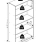 Contemporary Amber Pine Four Tier Bookcase Storage