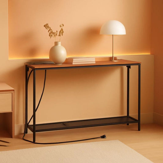 Sofa Console Table 43Inch USBPorts Ultra Durable Matte Finish