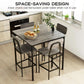 5 Piece Counter Height Dining Table Set Black Oak Stools