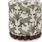 Dex Taupe Leopard Jacquard Ottoman Fully Assembled