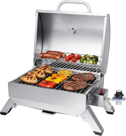 Stainless Steel Tabletop Grill 10000BTU Portable Outdoor