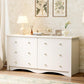 White 58 Inch Contemporary Wooden Dresser Organizer