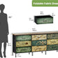 Oversize Nine Drawer Fabric Dresser Floral Pattern