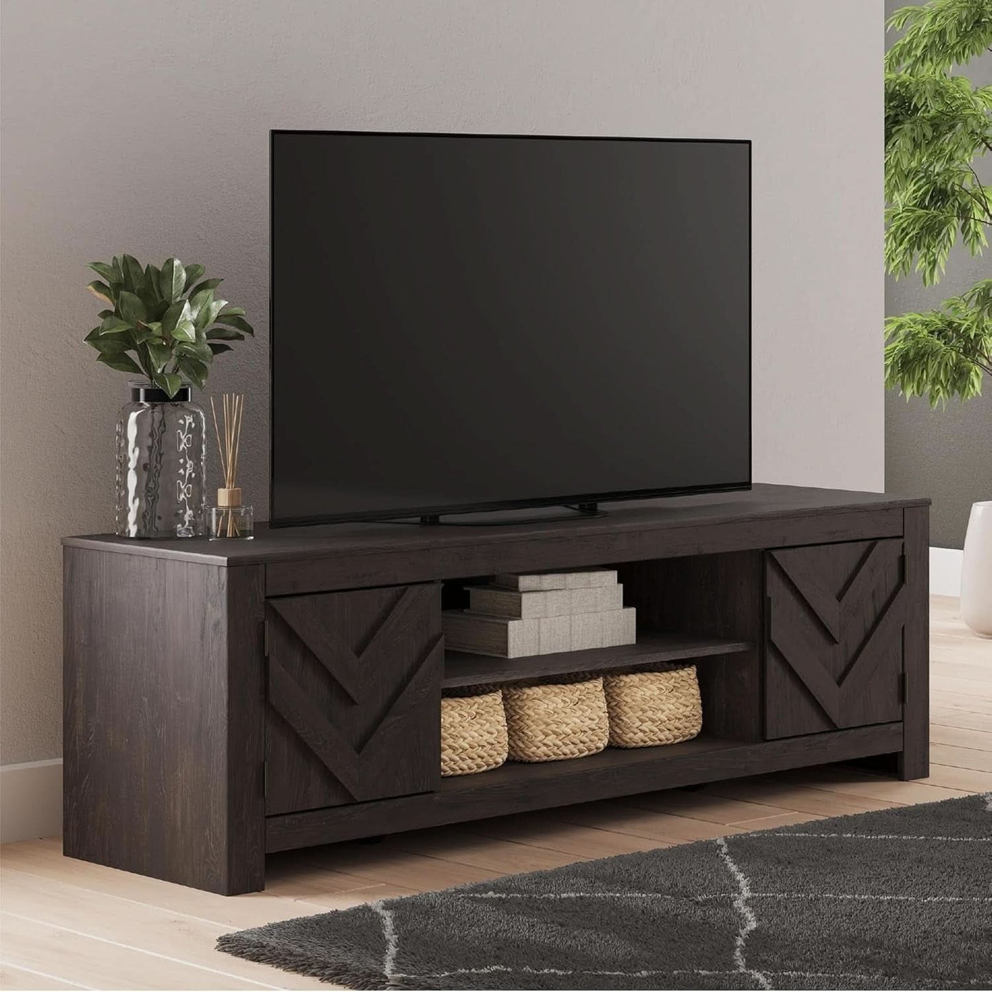 Cayboni Contem porary SeventyOneInch TV Stand Ebony